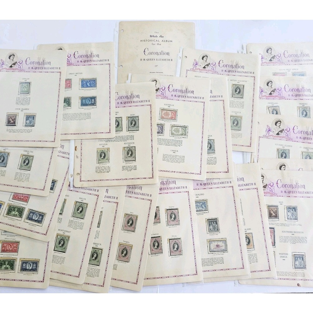 1953 White Ace Lot Coronation Queen Elizabeth II GB Stamp Collection
